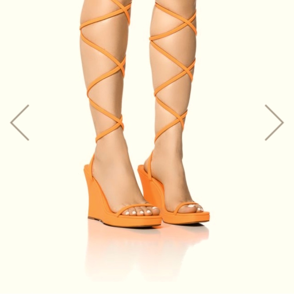 Orange High heels sandals